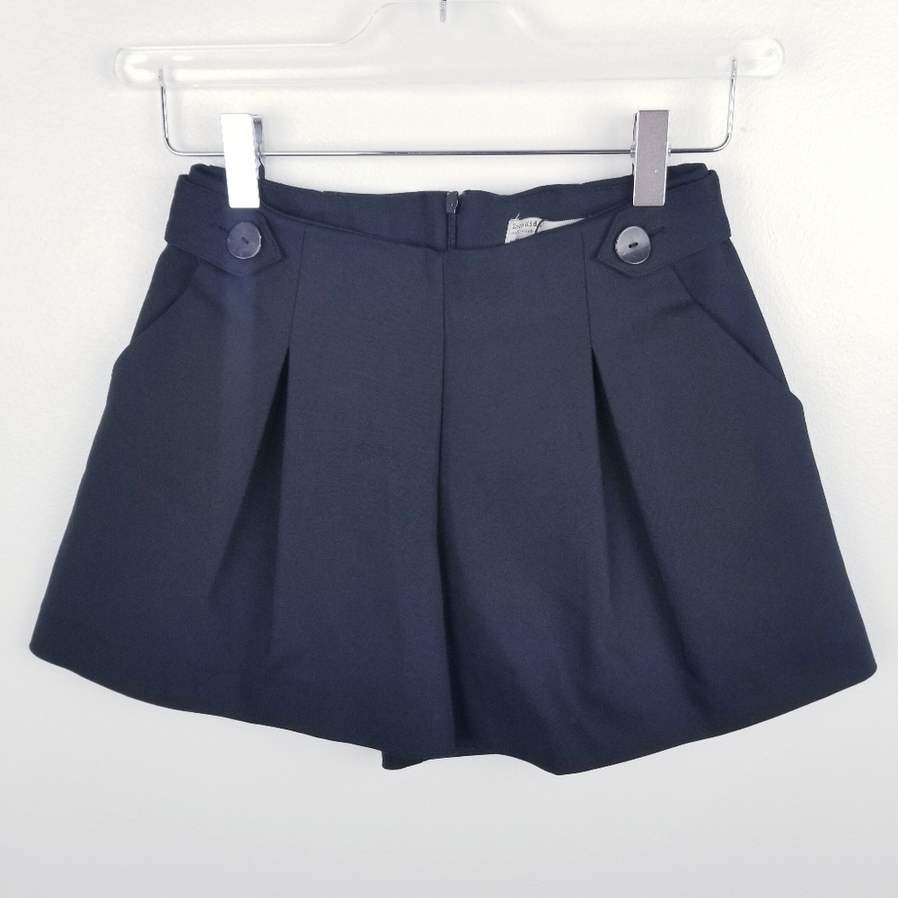 Zara Girl's Black Pleated Shorts NWT